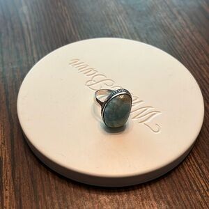 Larimar gently worn silver plate size 7.5